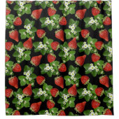 Fraises Ferme Rideau de douche noir frais (Devant)