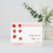 Fraises Flambant rayures roses pour carte postale (Debout devant)