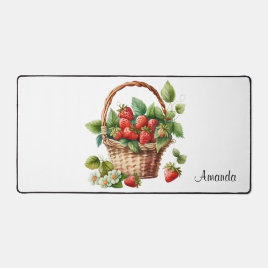 Fraises fraîches dans un panier en osier (Recto)