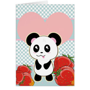 Fraises Kawaii Panda mignonnes