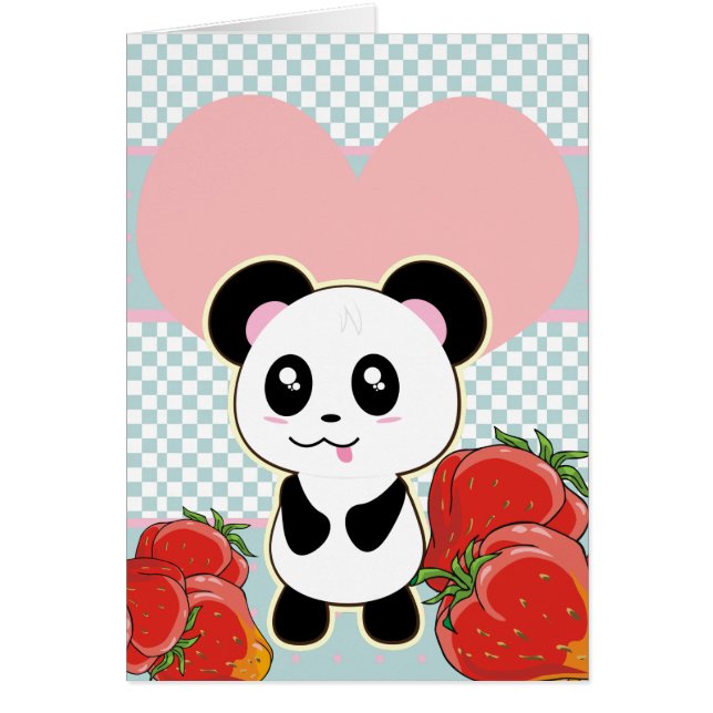 Fraises Kawaii Panda mignonnes (Devant)
