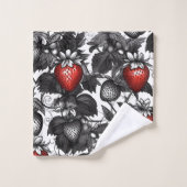 Fraises noire, blanche et rouge partout (Gant de toilette)