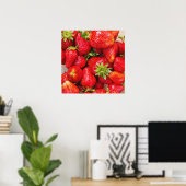 Fraises / Poster de cuisine en bois (Bureau à domicile)