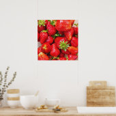Fraises / Poster de cuisine en bois (Cuisine)