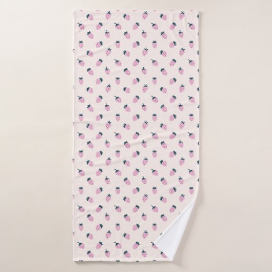 fraises rose (Serviette de bain)