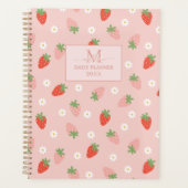 Fraises rose et rouge doux Monogramme Quotidien (Devant)
