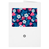 Fraises roses sur bleu (Dos)