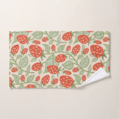 Fraises rouges et feuilles verts motif (Serviette à main)