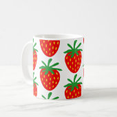 Fraises rouges motif idée cadeau de tasse à café (Devant gauche)