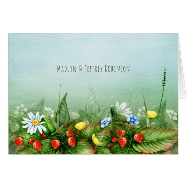 Fraises sauvages dans un pays à ciel bleu pâle (Devant Horizontal)