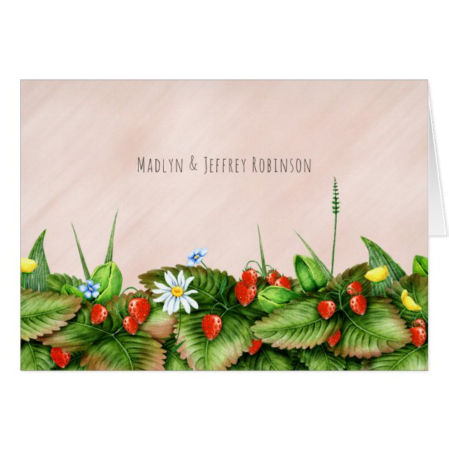 Fraises sauvages dans un pays rose pâle de prairie (Devant Horizontal)