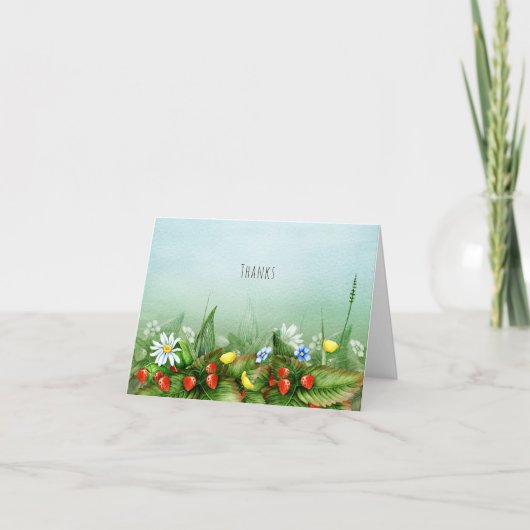 Fraises sauvages dans une prairie doux merci (Devant)