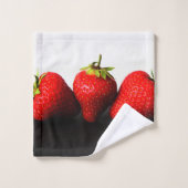 Fraises Sur Blancs Sur Btcnm Noir (Gant de toilette)