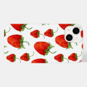 Fraises sur coque iphone blanc (Verso (horizontal))