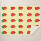 Fraises sur la couverture Sherpa Jaune (Devant (Horizontal))
