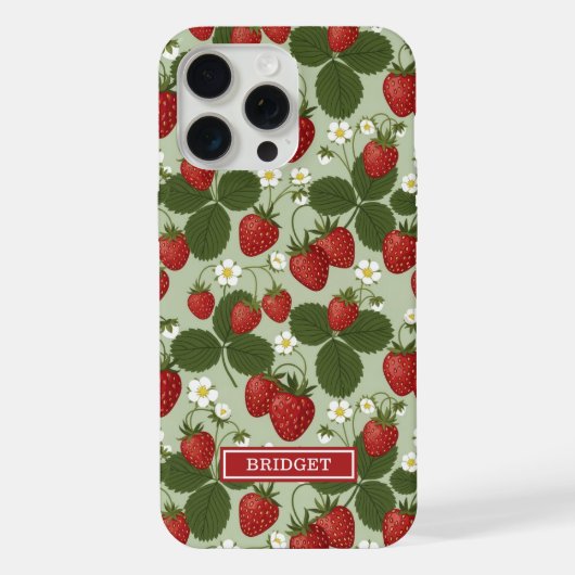 Fraises sur monogramme vert (Verso)