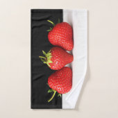 Fraises Sur Noir Sur Blanc Btcnm (Serviette à main)