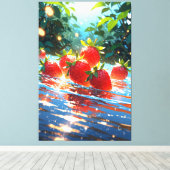 Fraises toile étirée Impression (Insitu (Plancher de Bois))