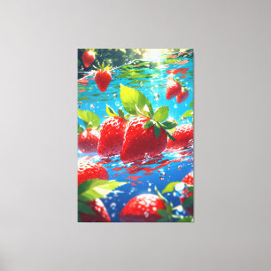Fraises toile étirée Impression