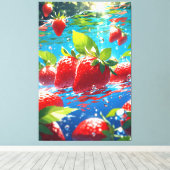 Fraises toile étirée Impression (Insitu (Plancher de Bois))