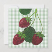 Fraisier Et Gingham : Invitation De Fête (Dos)