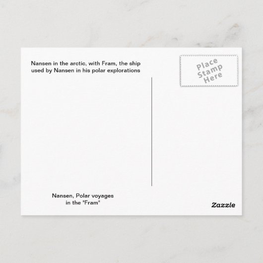 Fram, Nansen's ship, in polar ice Briefkaart (Achterkant)