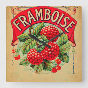 Framboe, fruit, strawberry, raspberry, s vierkante klok
