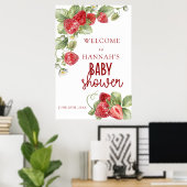 Framboise | Affiche de bienvenue baby shower (Bureau à domicile)