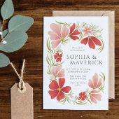 Framboise & Blush Bold Faire-part de mariage flora