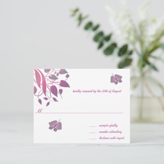 Framboise Gerbers on Lime Wedding RSVP (Debout devant)