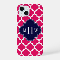 Framboise Wht Marocain #5 Navy 3 Monogramme Initia