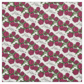 Framboises tirant rouge vert nom tissu motif (Échantillon)