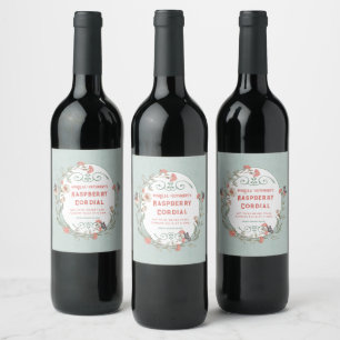 Framboos Cordial Wijn Etiket