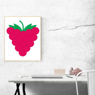 Framboos Fruit Bes Pink Poster