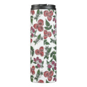 Framboos Fruit Bladeren Illustratie Patroon Thermosbeker (Achterkant)