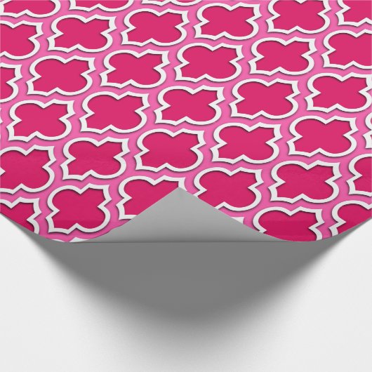 Framboos Heet Roze Wit Marokkaans #4DS Cadeaupapier (Hoek)