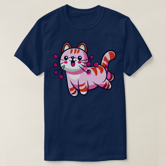 Framboos kat roze kat roze katje t-shirt (Design voorkant)