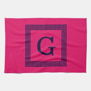 Framboos, Marineblauw Grieks Zeer belangrijk #1 Theedoek