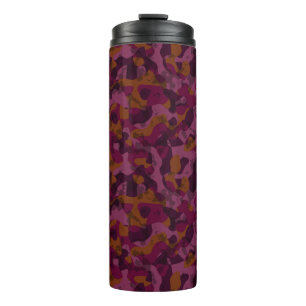 Framboos, moerbei, marron en nootmuskaat camouflag thermosbeker