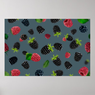 Framboos patroon 2 poster
