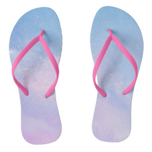 Framboos Roze en Pastelblauw Teenslippers