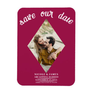 Framboos Roze Foto Trouw Save the Date Magneet