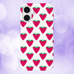 Framboos Roze Fruit Bes Patroon iPhone 16 Hoesje
