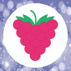 Framboos Roze Fruit Bes Ronde Sticker