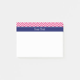Framboos SLg Chevron Marine Naam Monogram Post-it® Notes
