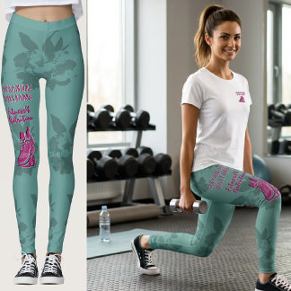 Framboos Teal Bloeiende Fitness & Voeding Leggings
