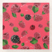 Frambospatroon Glazen Onderzetter (Voorkant)