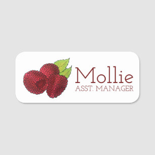 Frambozen bessen bessen fruit produceren naamplaatje