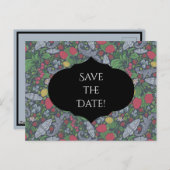 Frambozen Butterflies Currans sparen de Datum Feestdagenkaart (Voorkant / Achterkant)