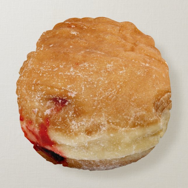 Frambozen (Doughnut) Rond Kussen (Voorkant)